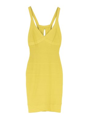 Herve Leger Yellow Bandage Dress