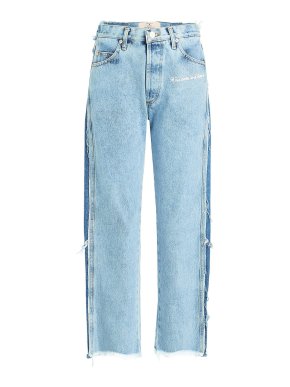 Natasha Zinko Two-Tone Distressed Cropped Jeans