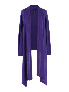 Donna Karan Cashmere tie-front purple cardigan