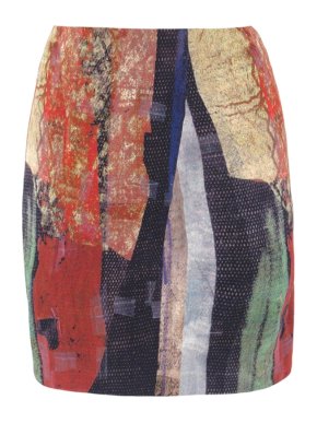 Donna Karan Multi-Coloured Abstract Patterned Mini Skirt