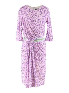 Saloni purple draped midi dress