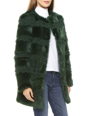 Shrimps Bobbin Collarless Faux-Fur Coat
