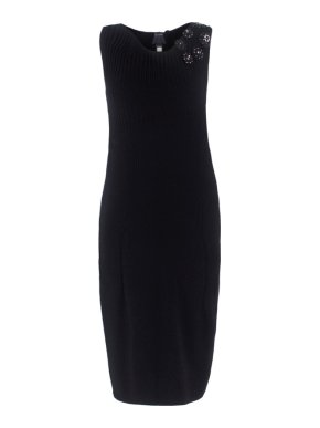 Class Cavalli knit black embellished dress