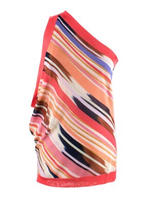 Missoni Striped One-Shoulder Draped Top