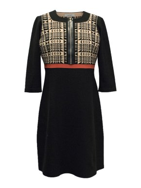 D.Exterior Wool-blend Patterned Zip-up Knitted Dress
