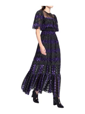 Three Floor Bronte Sisters Velvet-Devoré Dress