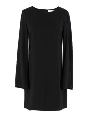 Ramy Brook black cape-sleeved shift dress
