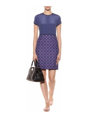 Victoria Victoria Beckham blue checker-print dress