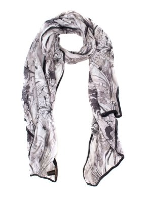 Roberto Cavalli large floral-print silk-satin scarf