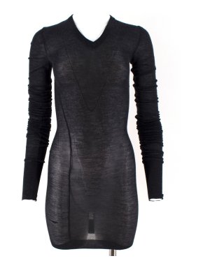Louis Vuitton Dark Grey Cashmere Blend Long-Sleeved Dress