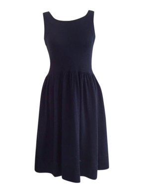 J&M Davidson Navy Sleeveless Knitted Dress with Cross-Over Back