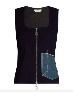 Edun Patch Pocket Denim Sleeveless Top