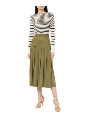 Kitx asymmetric striped-knit top