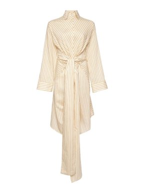 ARJE Lina Cotton Striped Wrap Dress