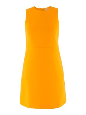 Victoria, Victoria Beckham Orange Sleevless A-Line Dress
