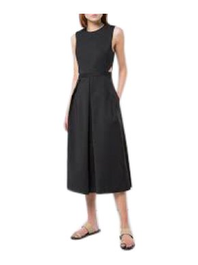 Tibi black pleated wide-leg jumpsuit