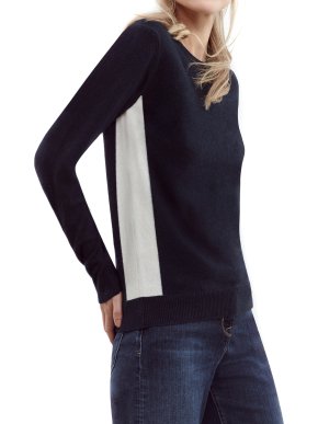 Me + Em side-stripe cashmere sweater
