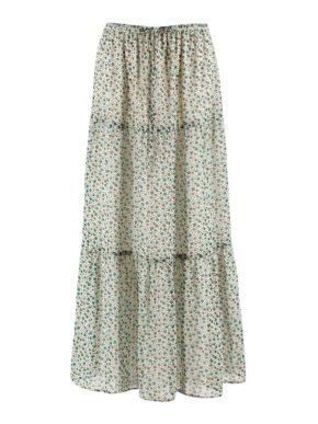 Gerard Darel White Floral Maxi Skirt