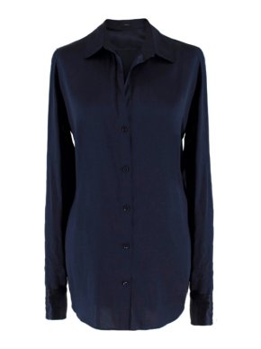 Joseph Navy Silk Satin Shirt