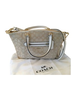 Coach signature coated canvas and leather satchel bag