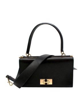 Giorgio Armani Leather bag W/ plexiglass turnlock