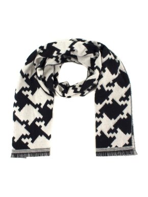 Bespoke Black and White Houndstooth Scarf