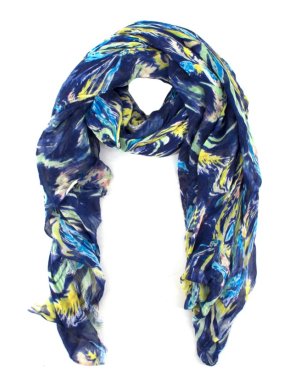 American Vintage Blue Palm Tree Print Scarf