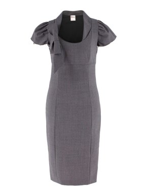 Red Valentino wool-blend houndstooth dress