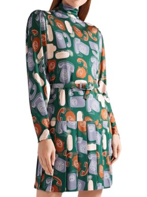 Miu Miu telephone print retro inspired mini dress