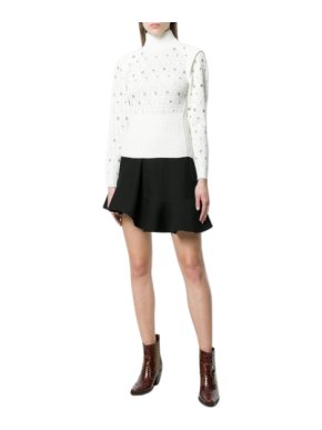 Chloe eyelet-embellished crochet-knit sweater