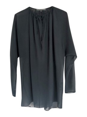 Ralph Lauren black silk-georgette blouse