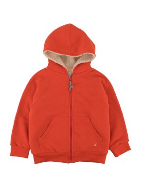 Petit Bateau Red Shearling Hoodie