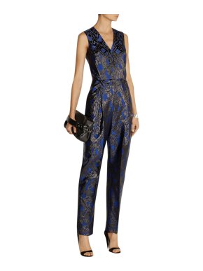 Marcus Lupfer Sophie blue brocade jumpsuit