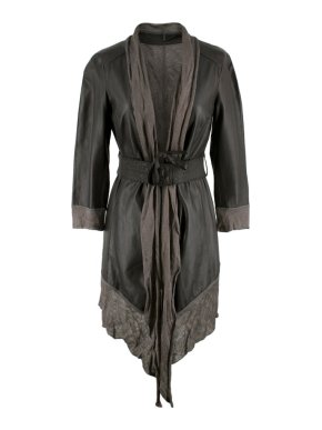 Brogden leather & knit belted jacket