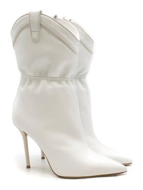 Malone Souliers Daisy 100 white leather ankle boots - Current Season