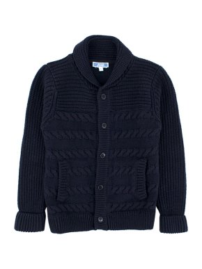 Jacadi Boys Navy Cable knit Cardigan