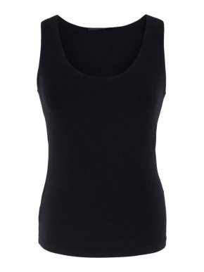 Donna Karan black jersey tank top