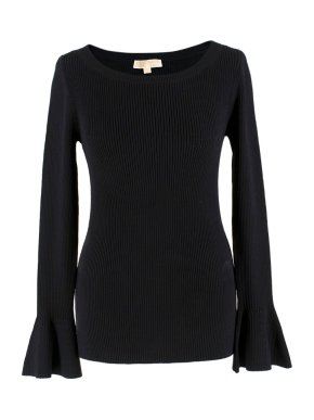 Michael Michael Michael Kors Black Bell Sleeve Top