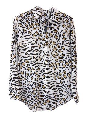 Equipment animal print silk shirt