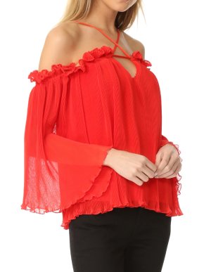 Alice McCall Red Pleated Top