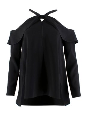 Proenza Schouler Cold-Shoulders Long Sleeved Black Top