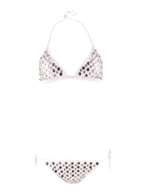 OMO White Studded Bikini Set