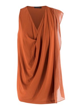 Donna Karan Black Label Brick-Orange Top
