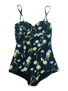 Dolce & Gabbana black daisy print swimsuit