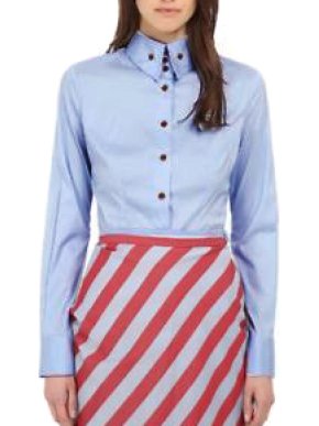 Vivienne Westwood button-collar blue poplin shirt