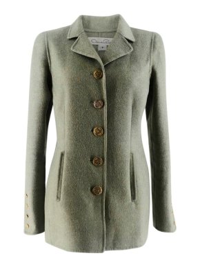 Oscar De La Renta Mint Double-Faced Cashmere Coat