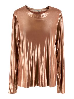 Balenciaga Long-Sleeved Copper-Lame Top