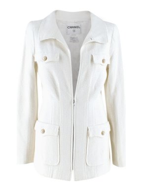 Chanel White Tweed Classic Jacket