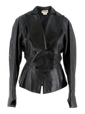 Alaia Paris Vintage Black Leather Cocoon Jacket