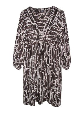 Joseph linear-print  silk tunic dress
